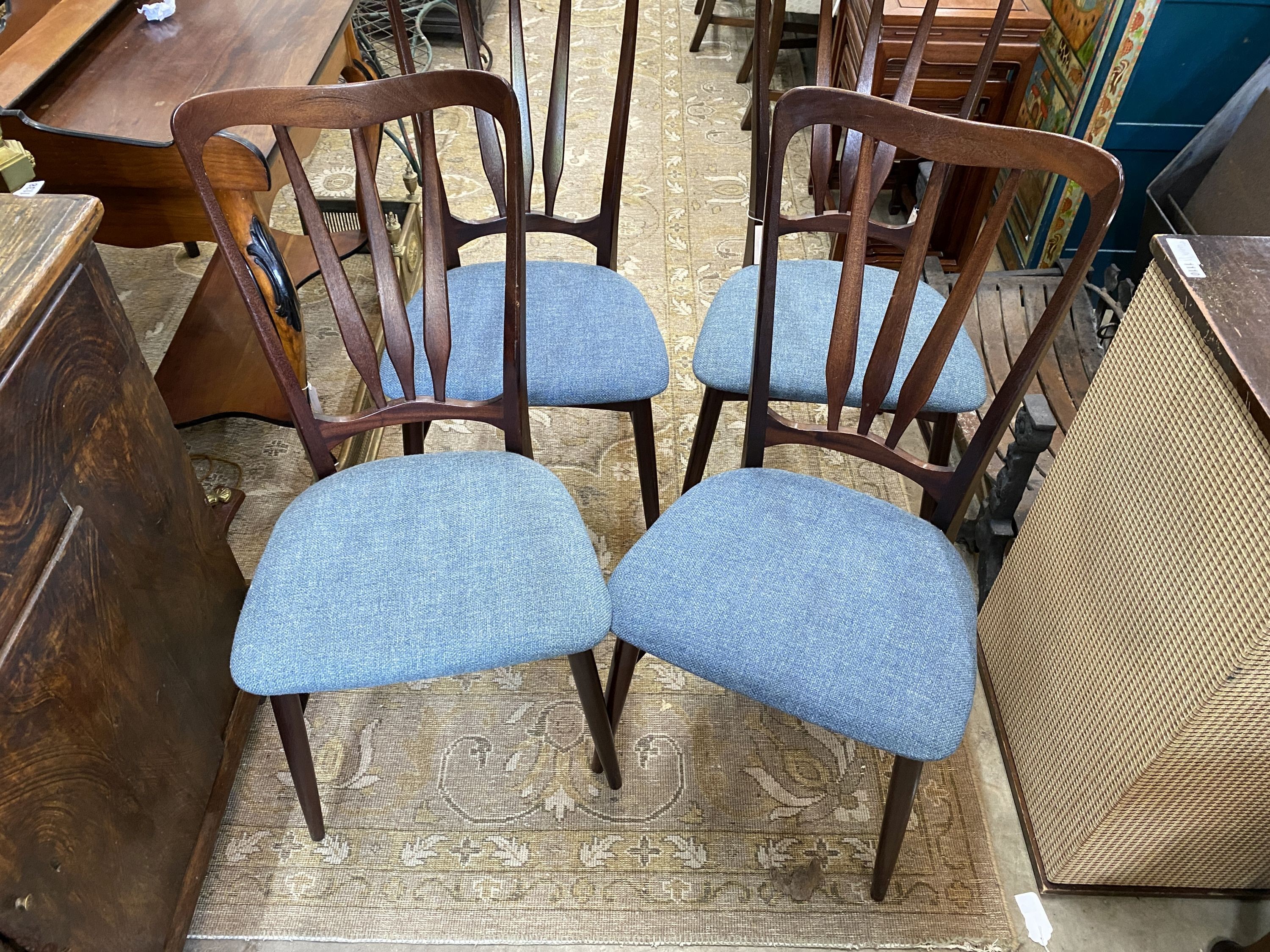 Niels Koefoed for Koefoed Hornslet. A set of four Ingrid chairs, width 48cm, height 96cm